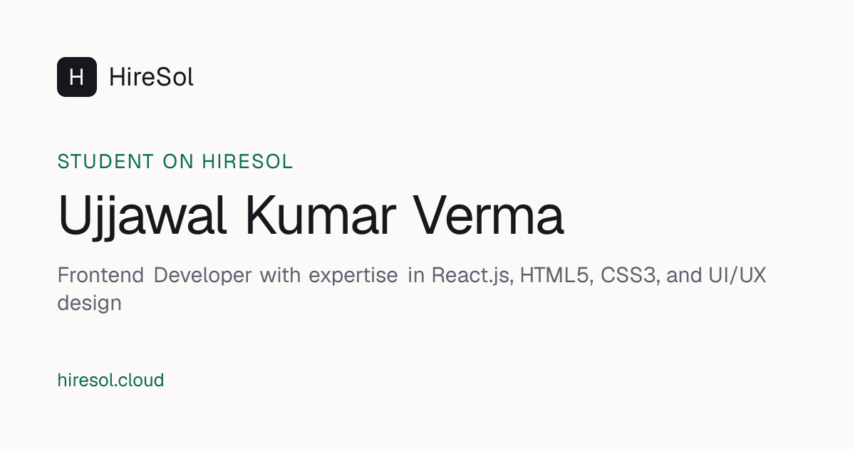 Ujjawal Kumar Verma: Frontend Developer with expertise in…
